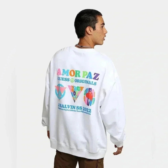 Guess x J Balvin Amor Crewneck Sweatshirt NWT - Picture 3 of 11